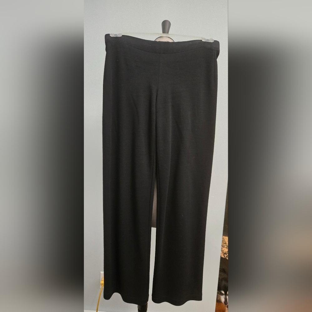 Eileen Fisher straight leg pants no pockets black sz Petite small